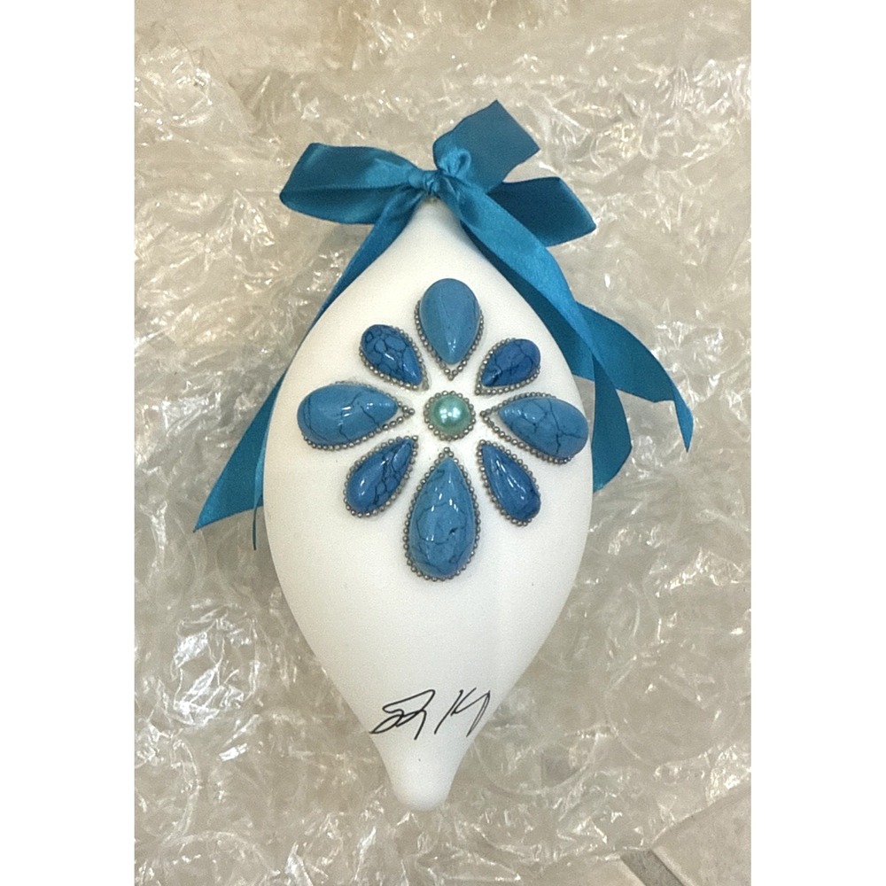 Jay King Ltd. Edition Faux Turquoise Ceramic‎ Christmas Ornament ~Heart 2010